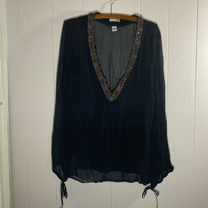 H&M Black Blouse with beading detail